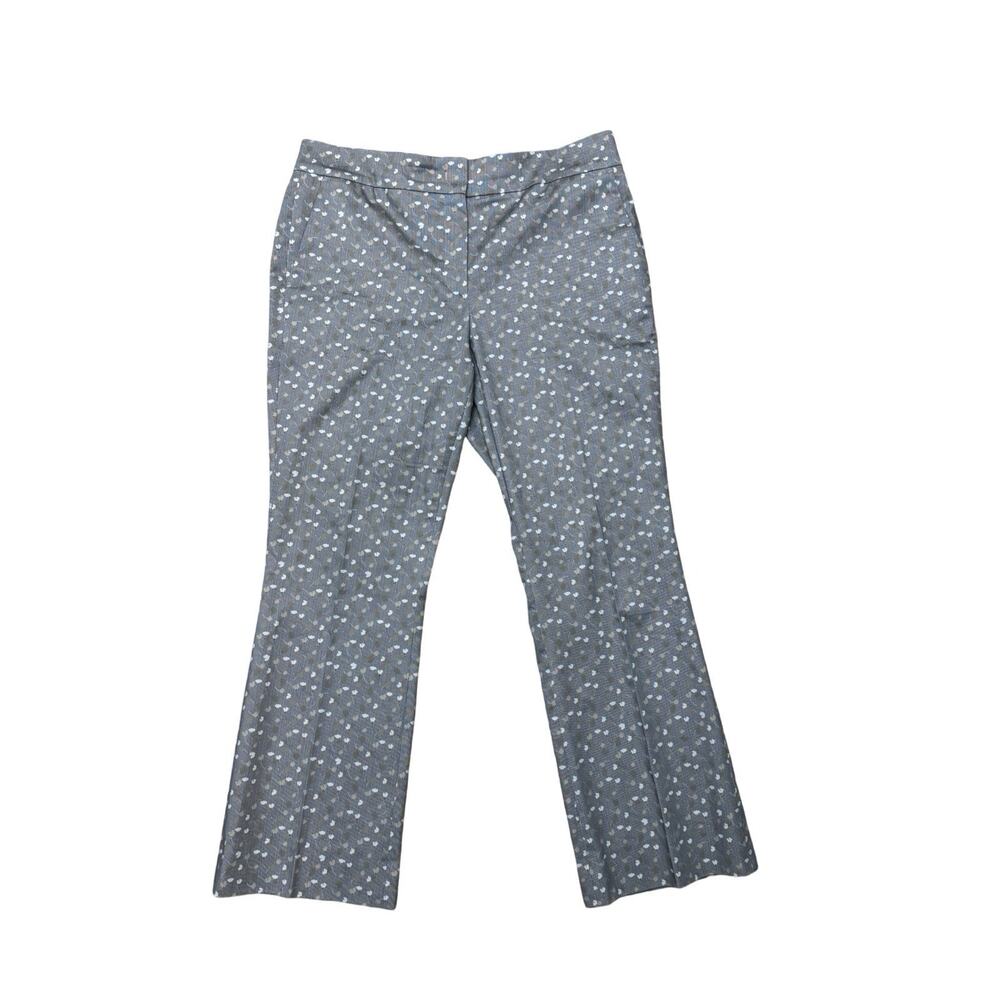 Piazza Sempione Carla Pants Micro-Pattern Printed Stretch Cotton Size 10